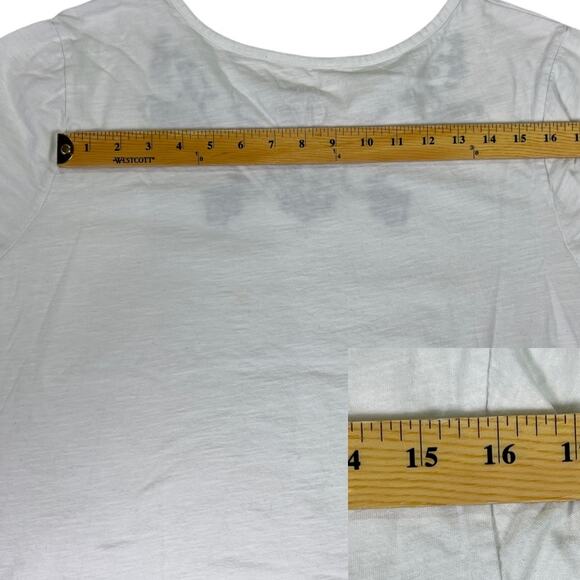 Faded Glory Embroidered Neckline Short Sleeve Tee Shirt Top in White 2X(18W-20W) - Picture 7 of 11